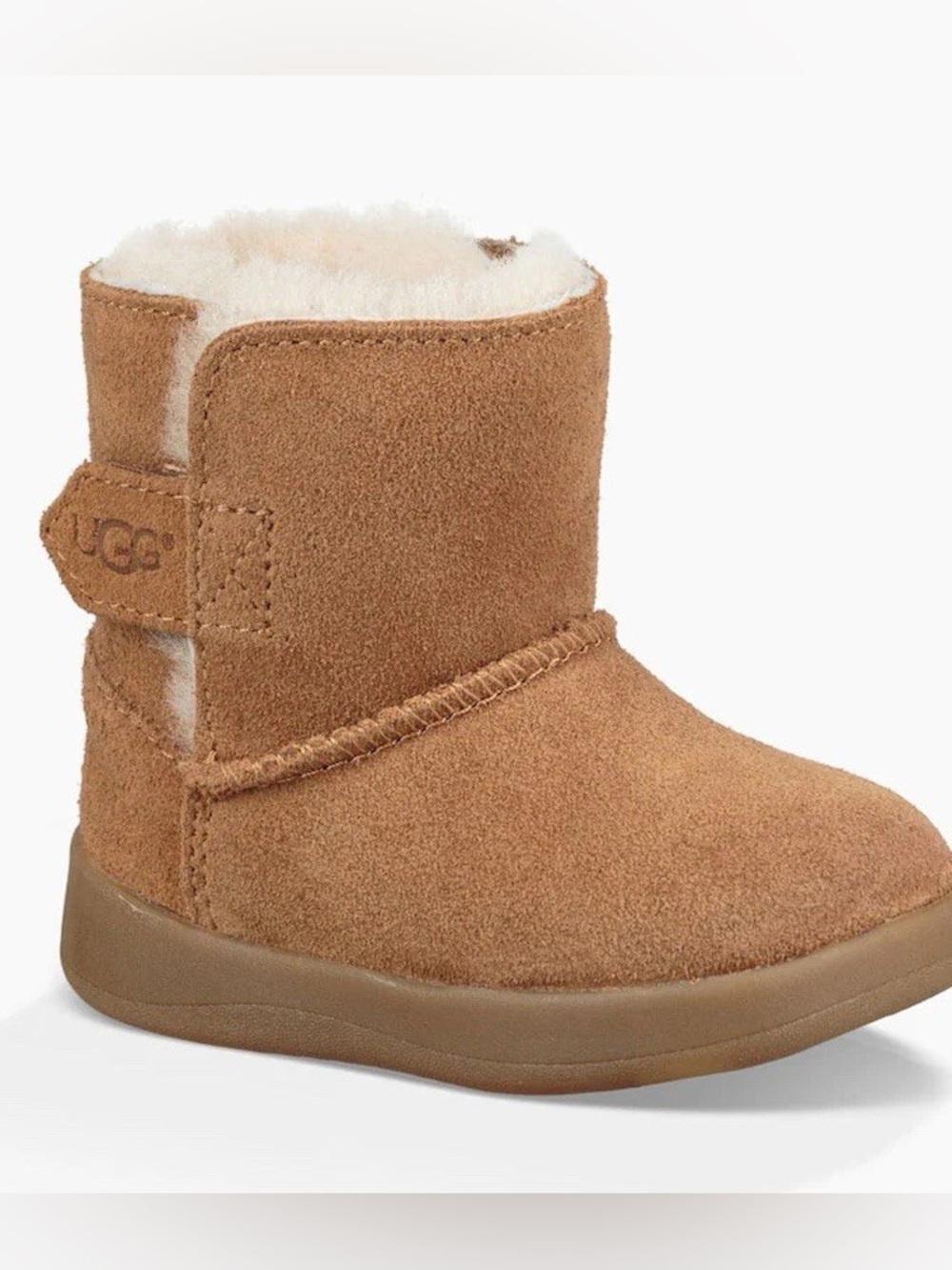UGG I KEELAN Boot Infant 0/1 Chestnut Suede Shoes Fur Lined size 4 5